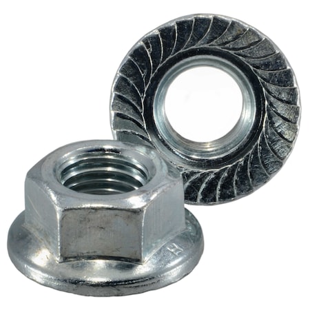 Flange Nut, M20-2.50, Steel, Class 8, Zinc Plated, 2 PK